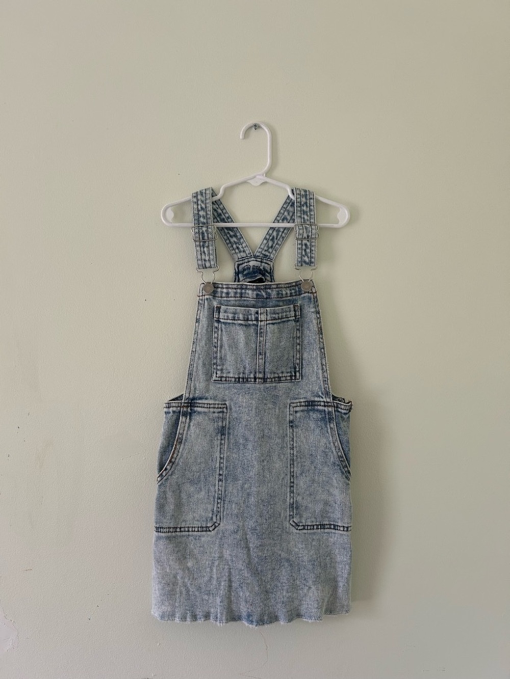 art class Light Blue Acid-Wash Denim Overall Dress